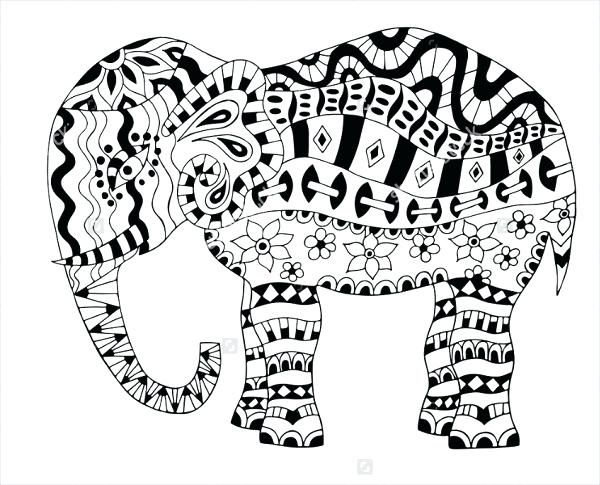 600x485 Elephant Coloring Pages Coloring Pages Adult Printable Elephant