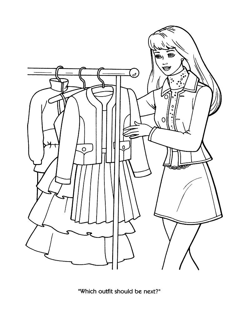 768x1024 Barbie Coloring Pages Free Download