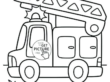 Printable Fire Truck Coloring Page 440x330 Printable Fire Truck Coloring Page