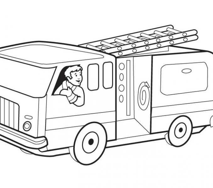 Printable Fire Truck Coloring Pages at GetColorings.com | Free ...