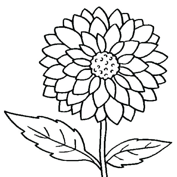 615x615 Simple Flower Printable Coloring Pages Kids Coloring Flower