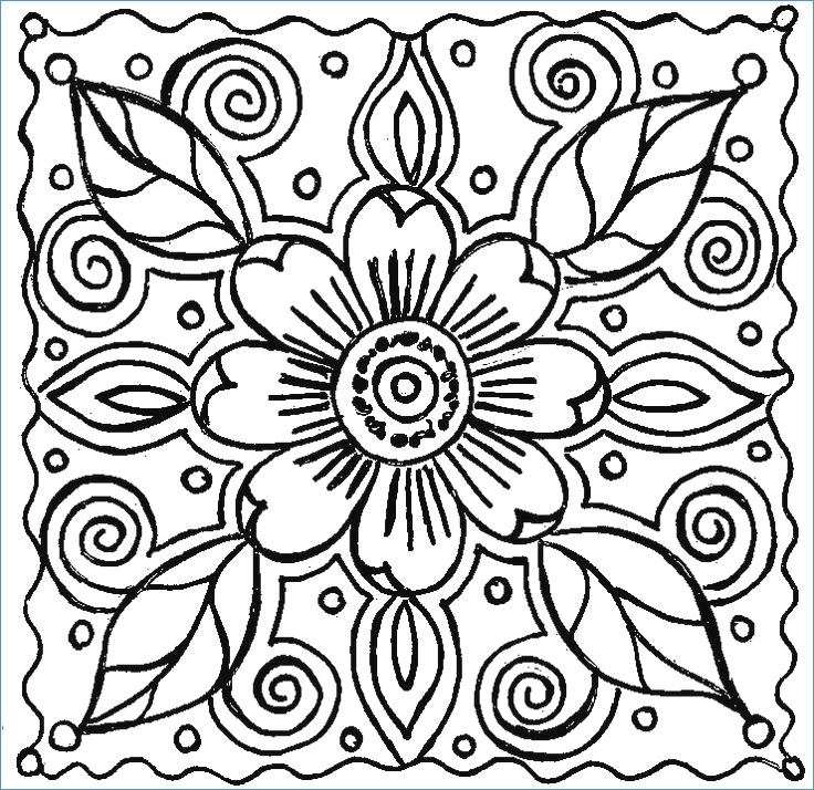 Simple Flower Coloring Pages Kids 736x714 Simple Flower Coloring Pages Kids