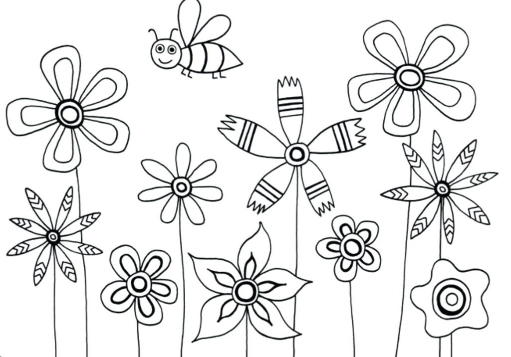 Coloring Pages ~ Flower Coloring Pages Printable For Kids Flowers 1024x716 Coloring Pages ~ Flower Coloring Pages Printable For Kids Flowers