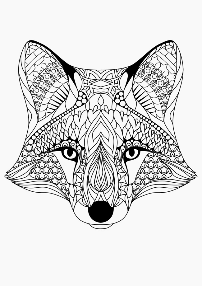 Printable Fox Coloring Pages 650x919 Printable Fox Coloring Pages