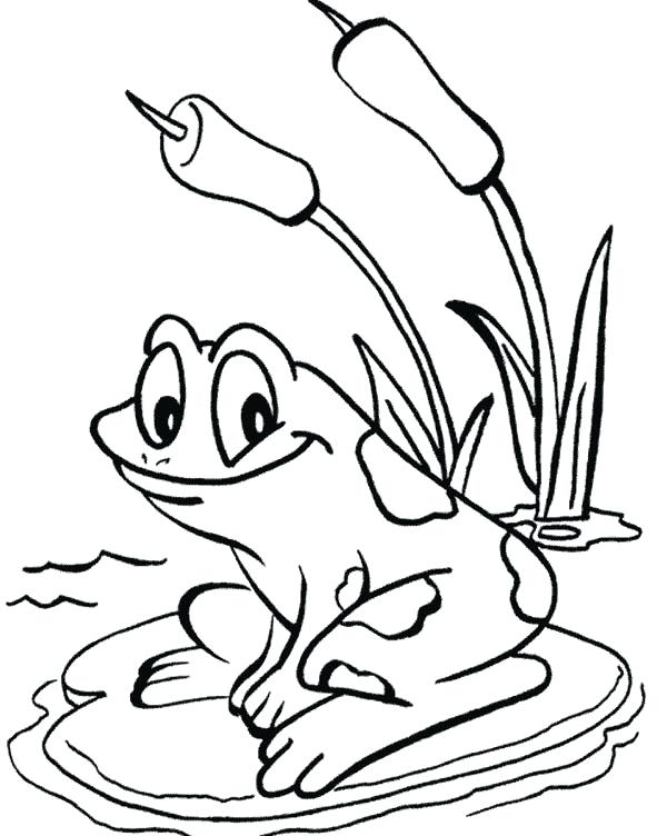 600x752 Printable Frog Coloring Pages Frog Love To Sit On Lily Pad