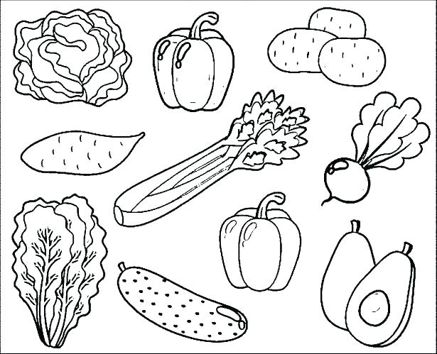 615x499 Fruits Vegetables Coloring Pages Fruits Coloring Book