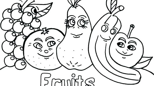 585x329 Fruit And Vegetable Coloring Pages Fruit And Vegetable Coloring