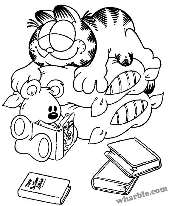 Garfield And Pooky Coloring Page Coloring For The Kids 567x689 Garfield And Pooky Coloring Page Coloring For The Kids