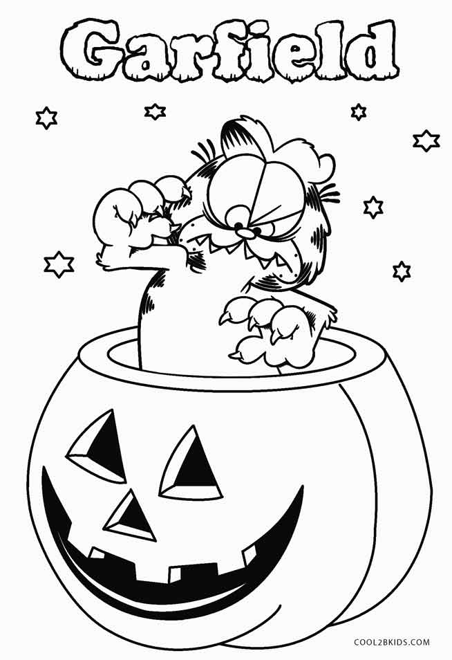 Garfield Halloween Coloring Pages Printable Garfield Coloring 654x954 Garfield Halloween Coloring Pages Printable Garfield Coloring