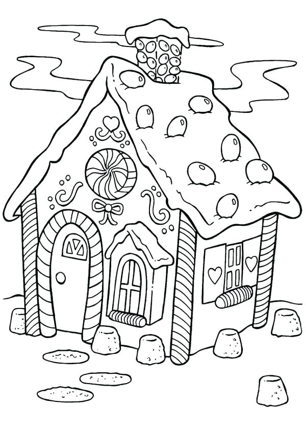 Printable Gingerbread House Coloring Pages