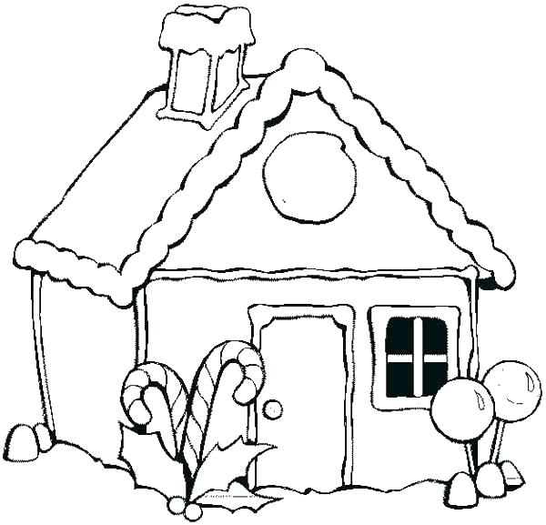 600x577 Gingerbread House Coloring Page House Coloring Pages With Royal