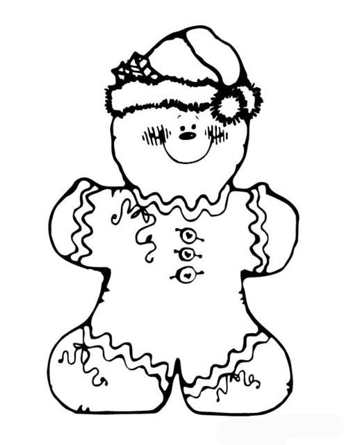 Cute Gingerbread Man Coloring Pages Printable 495x640 Cute Gingerbread Man Coloring Pages Printable