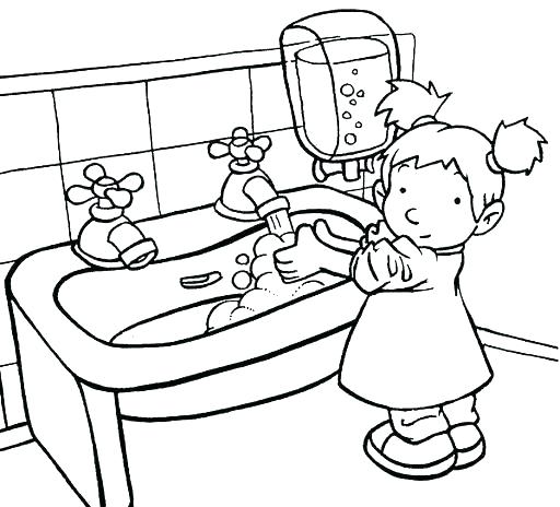 512x464 Hand Washing Coloring Pages