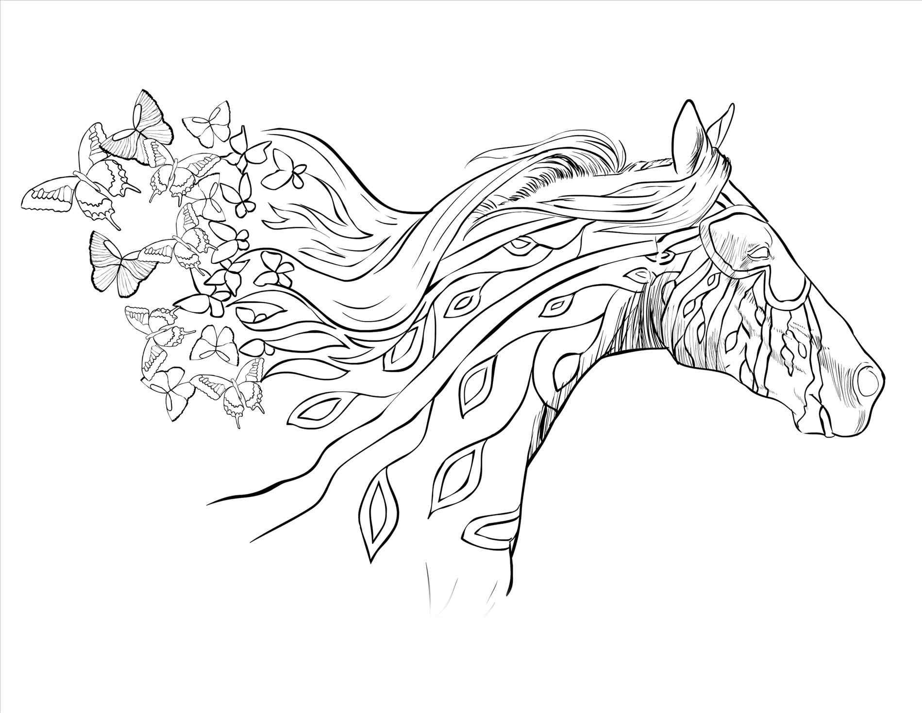 1899x1468 Horses Coloring Pages For Adults Justcolor Endearing Enchanting