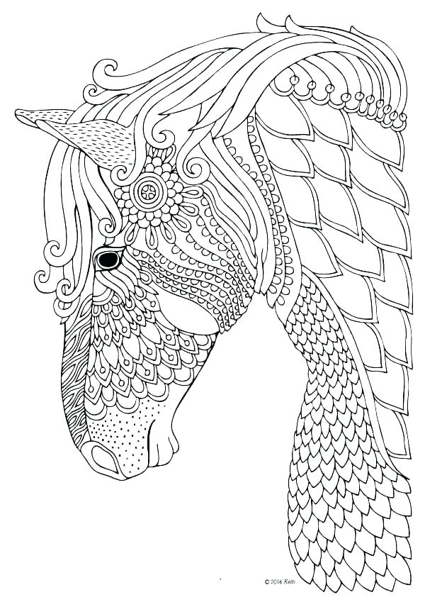 600x849 Horse Coloring Books For Adults