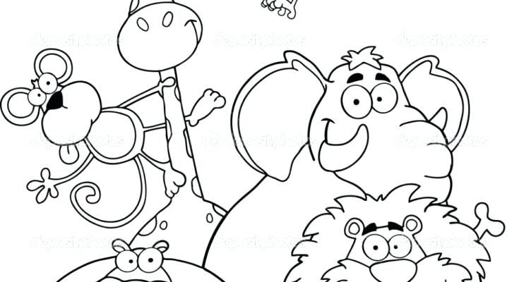 735x400 Coloring Page Hard Wild Animal Jungle Free Printable Jungle