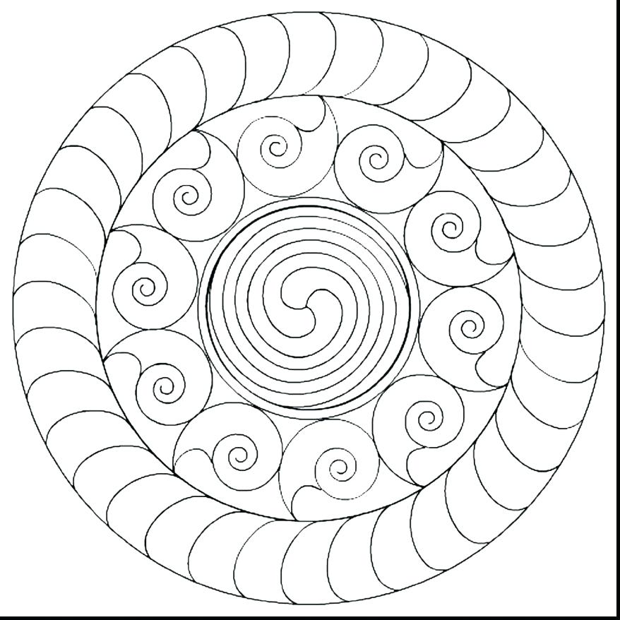 878x878 Simple Mandala Coloring Pages Kid