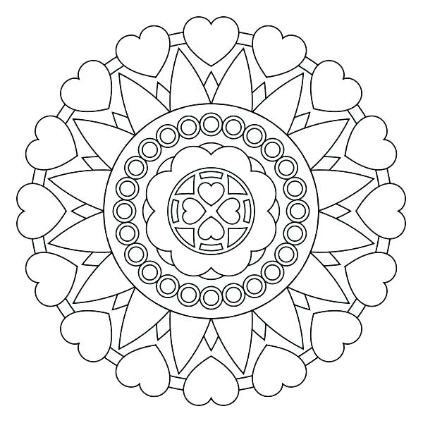 600x600 Mandala Coloring Pages Kids Good Coloring Simple Mandalas To Color