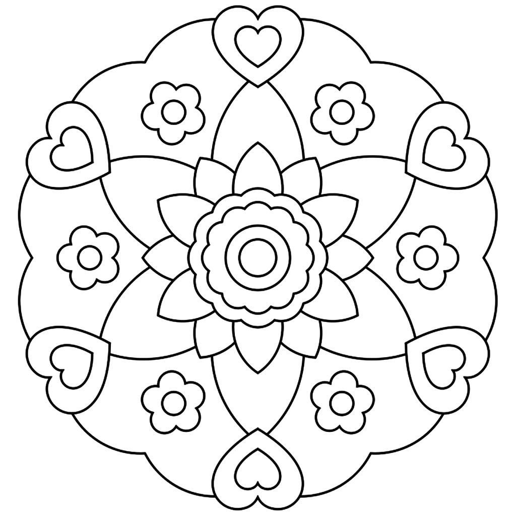 1024x1024 Printable Mandala Coloring Pages For Kids