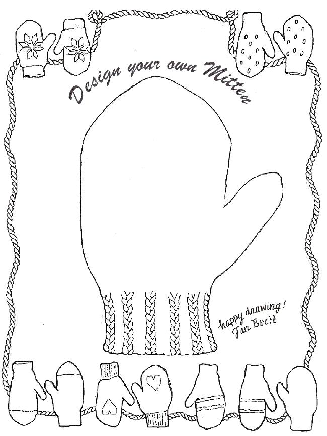 650x867 The Mitten Coloring Page The Mitten Coloring Page Mitten Template