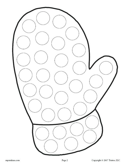 541x700 Free Winter Do A Dot Free Printable Mitten Do A Dot Coloring Page