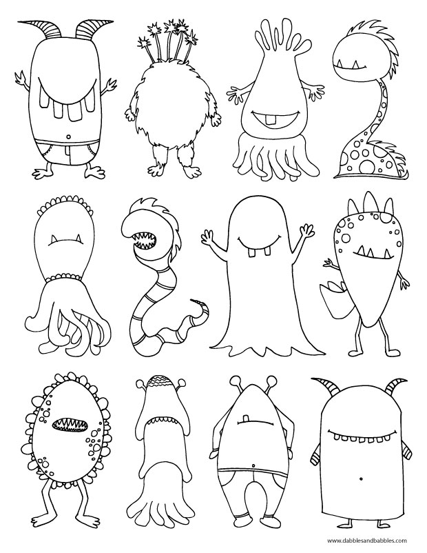 620x802 Halloween Monster Coloring Pages Printable