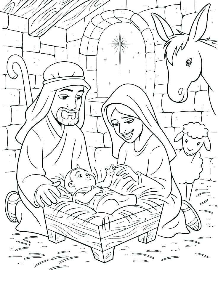 Nativity Scene Coloring Pages Nativity Coloring Pages Free Manger 736x952 Nativity Scene Coloring Pages Nativity Coloring Pages Free Manger