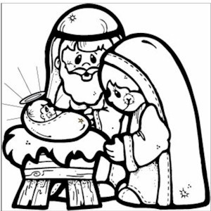 Printable Nativity Coloring Page 300x300 Printable Nativity Coloring Page