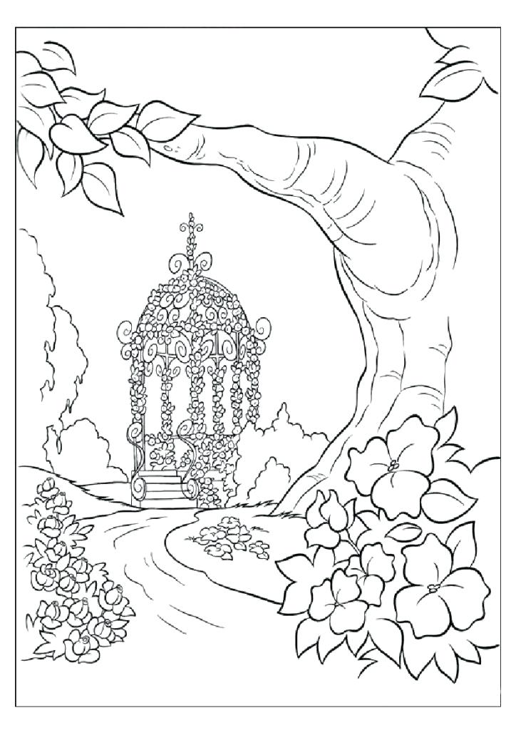 724x1024 Free Landscape Coloring Page For Adults Natural Scenery Pages Draw
