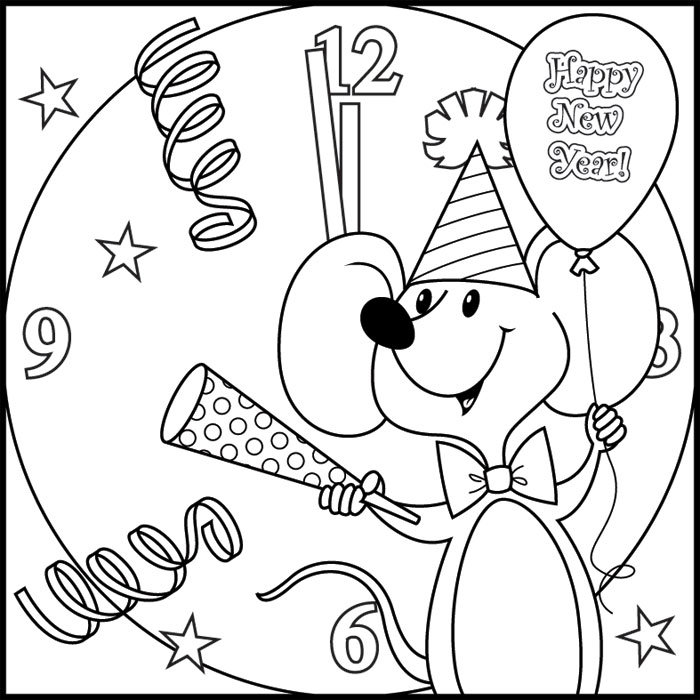 Printable New Years Coloring Pages