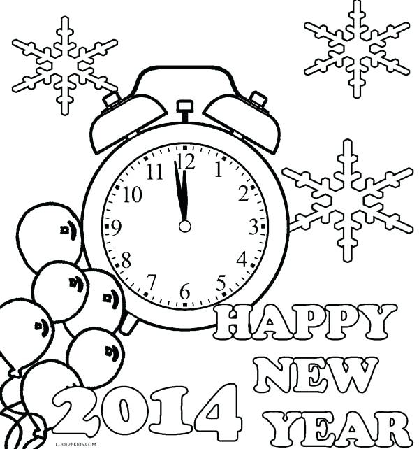 Happy New Years Coloring Pages 600x642 Happy New Years Coloring Pages