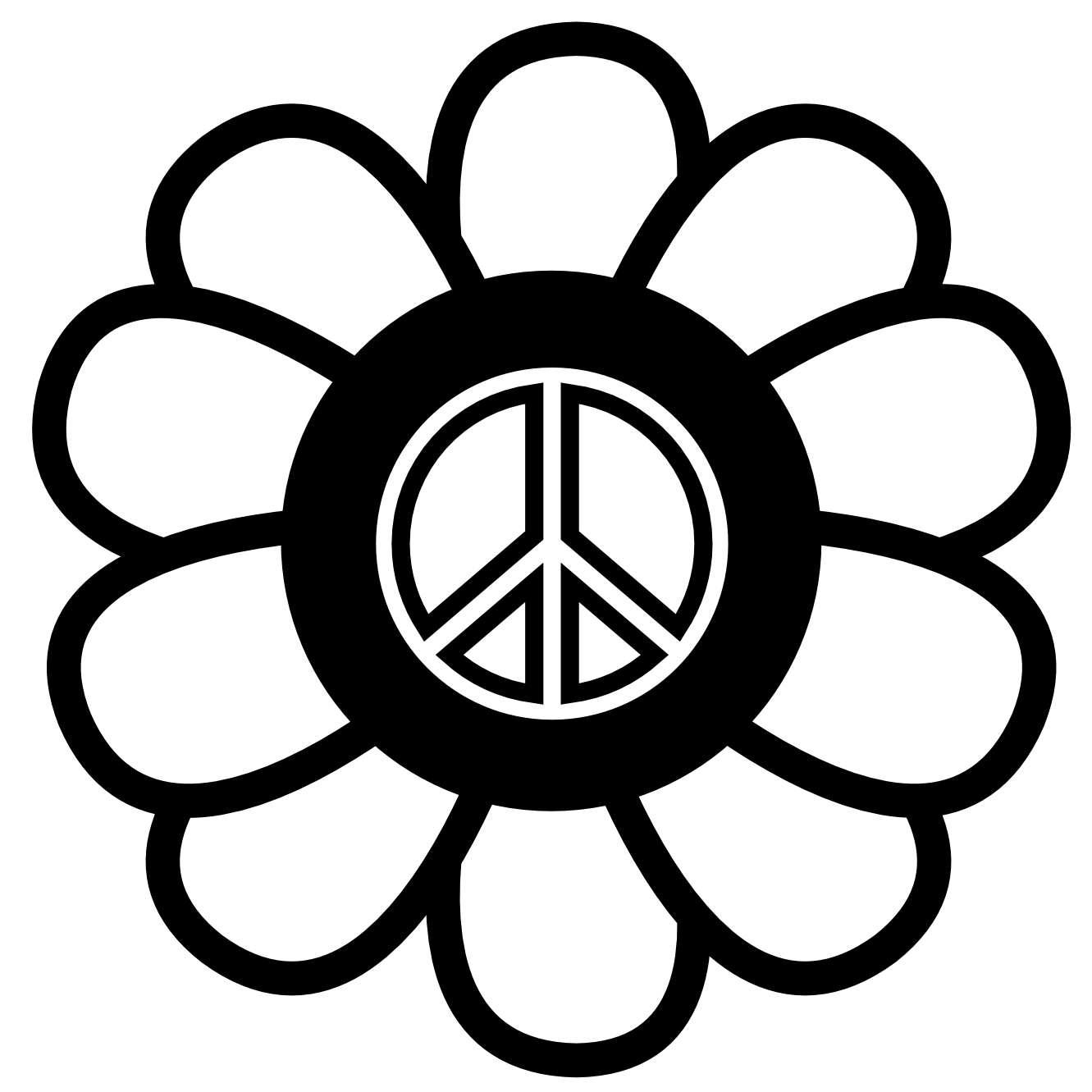 1331x1331 Peace Sign Coloring Pages