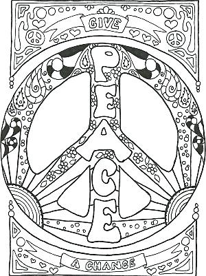300x401 Printable Peace Sign Coloring Pages
