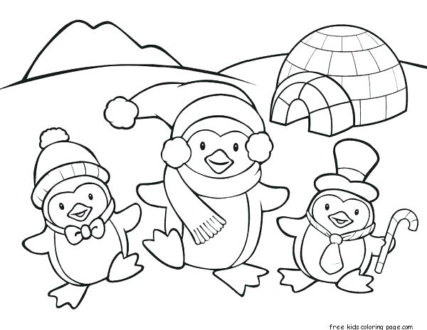 Printable Penguin Coloring Pages Winter Penguin Coloring Pages 600x464 Printable Penguin Coloring Pages Winter Penguin Coloring Pages