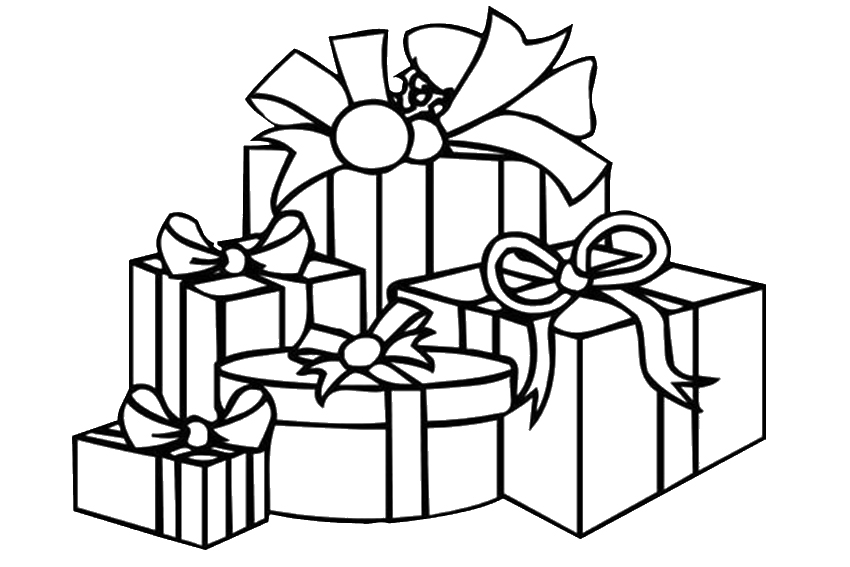 Colouring Pages Christmas Presents 850x567 Colouring Pages Christmas Presents