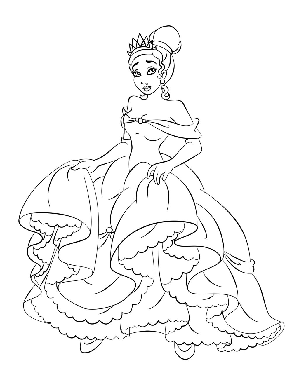 1024x1326 Free Printable Princess Tiana Coloring Pages For Kids
