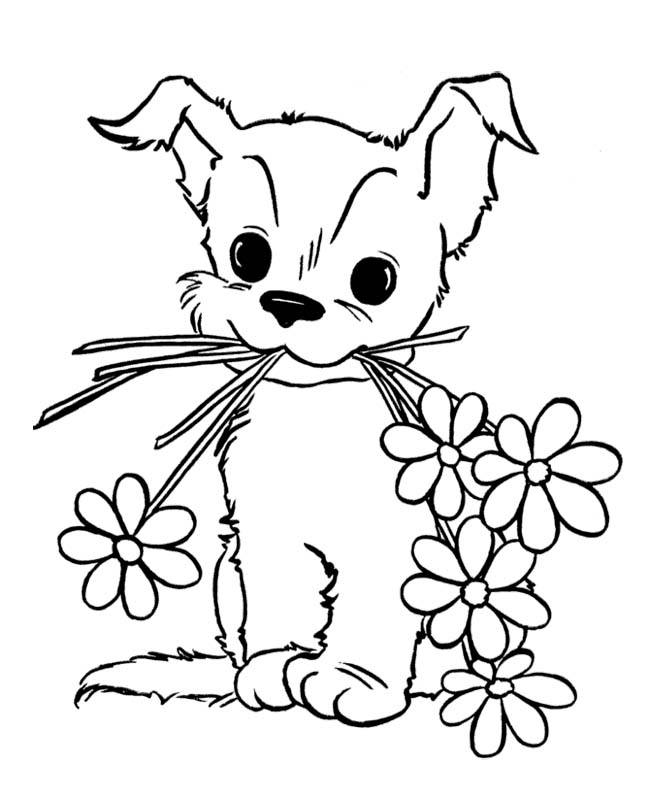Cute Puppy Coloring Pages For Kids Free Printable Animals 650x796 Cute Puppy Coloring Pages For Kids Free Printable Animals
