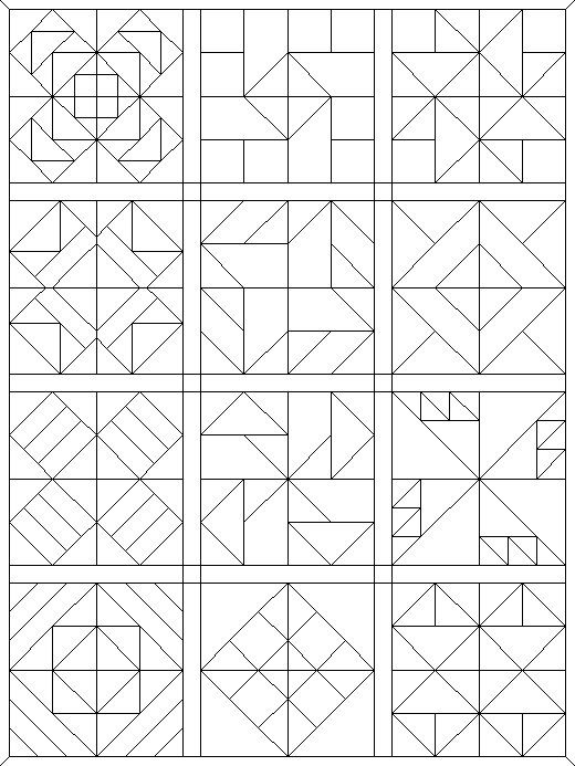 520x693 Coloring Pages Quilt Blocks 09