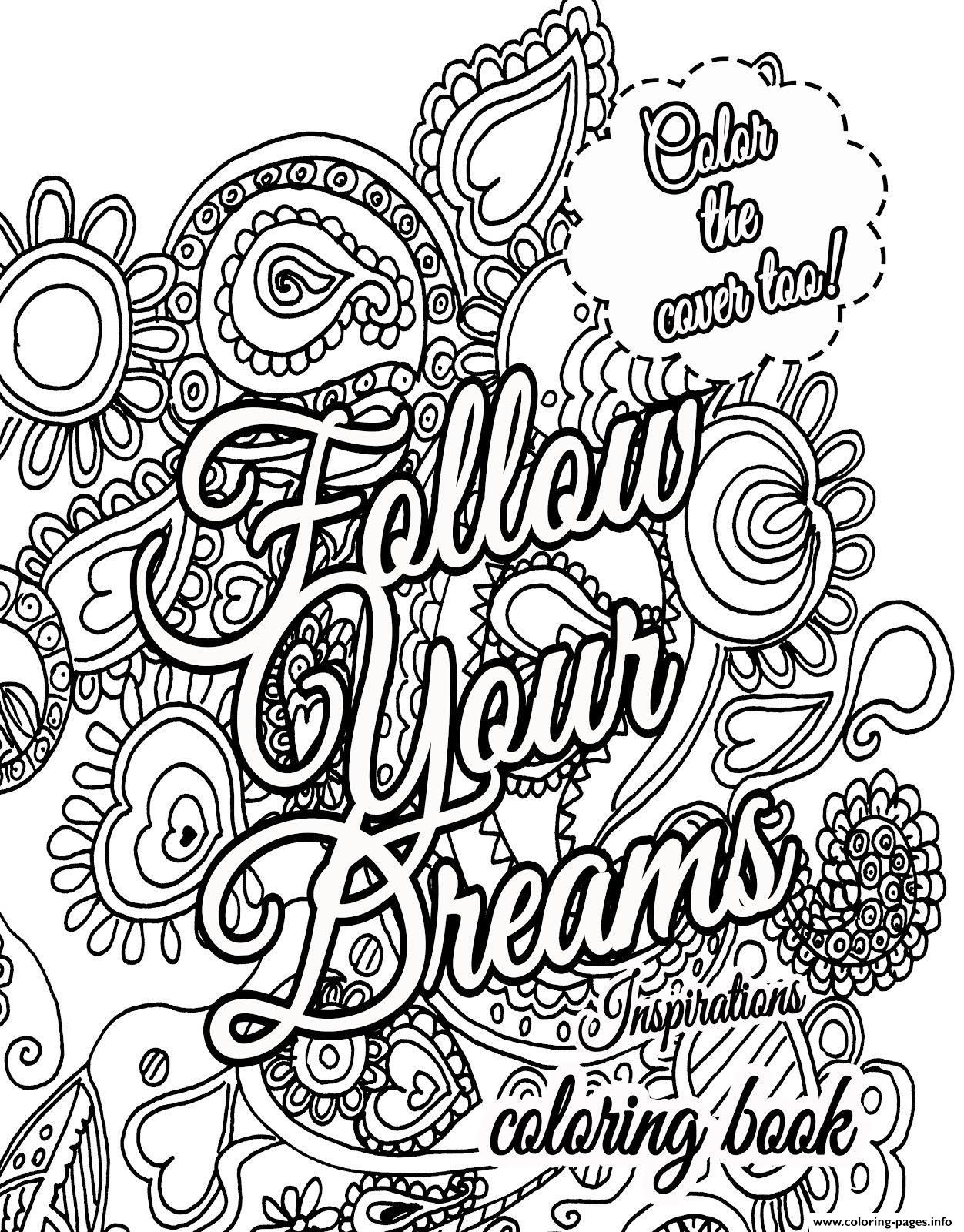 The Best Quote About Dream For Adults Coloring Pages Printable 1252x1600 The Best Quote About Dream For Adults Coloring Pages Printable