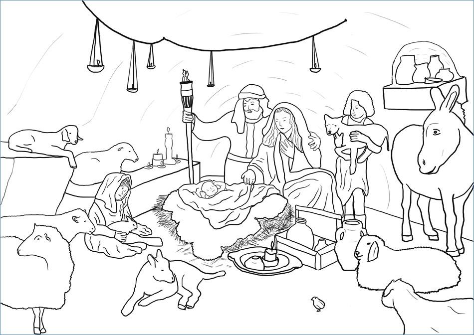 950x672 Virgin Mary And Baby Jesus Religious Christmas Coloring Pages