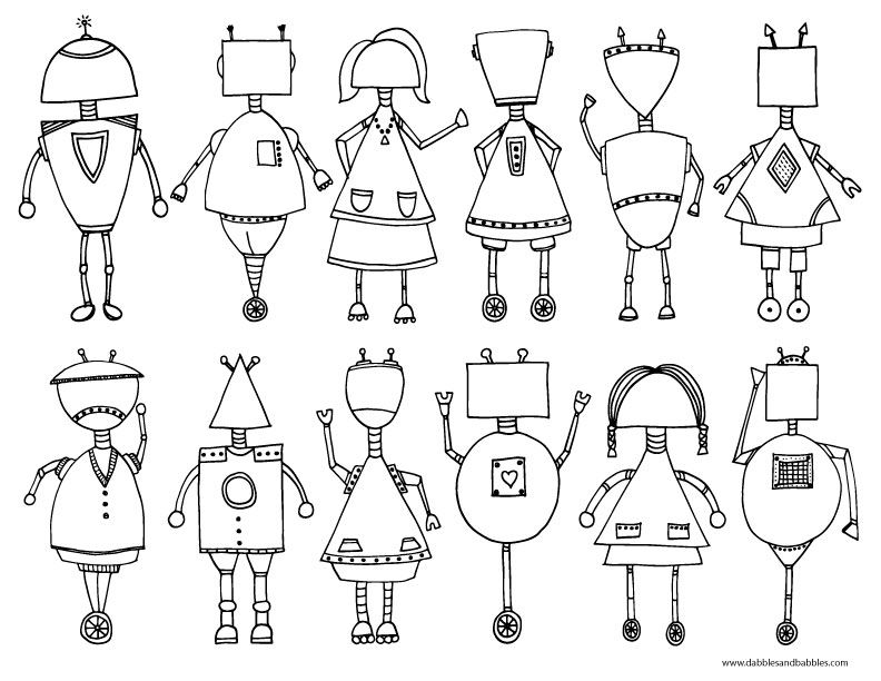 792x612 Printable Robot Coloring Page Colorear Y Imprimibles