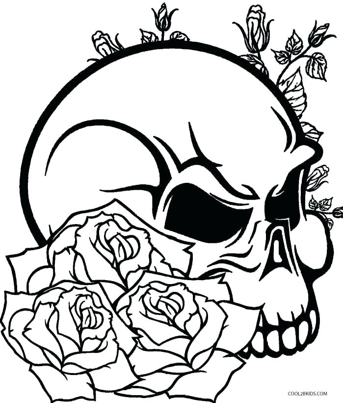Skull Coloring Pages To Print Skull Color Pages Printable Rose 699x820 Skull Coloring Pages To Print Skull Color Pages Printable Rose