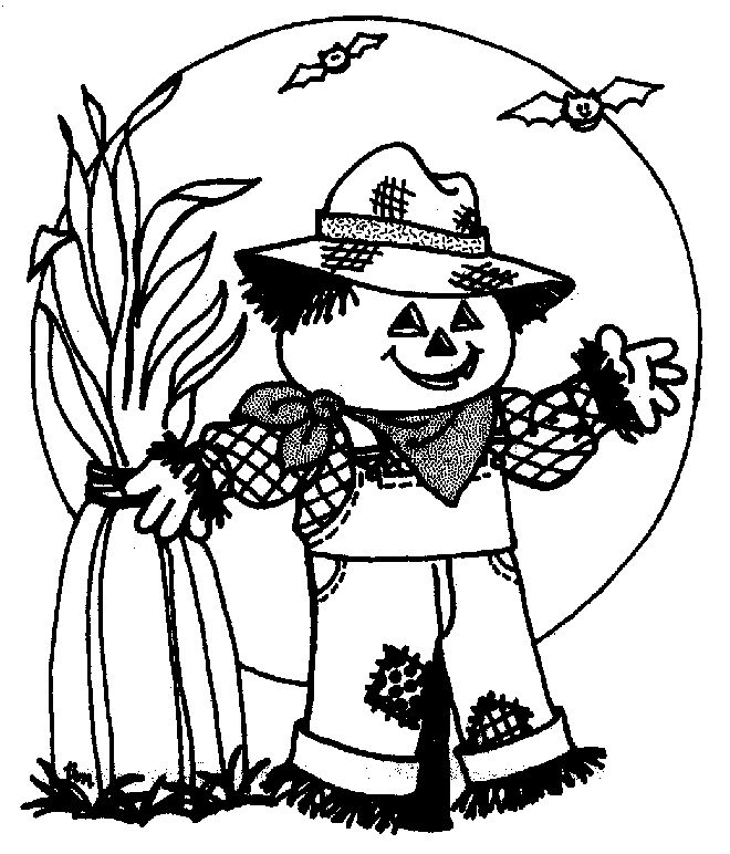 Halloween Scarecrow Coloring Pages 660x772 Halloween Scarecrow Coloring Pages