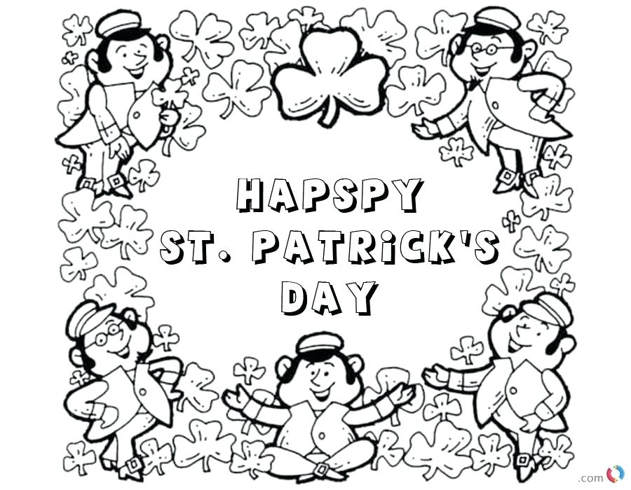 900x700 Large Printable Shamrock Pattern Printable Coloring Happy St Day
