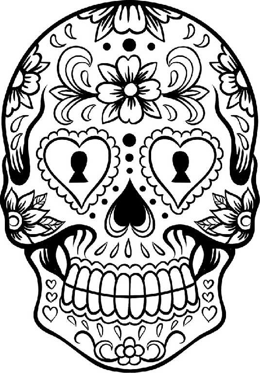 535x768 Mexican Skull Coloring Pages