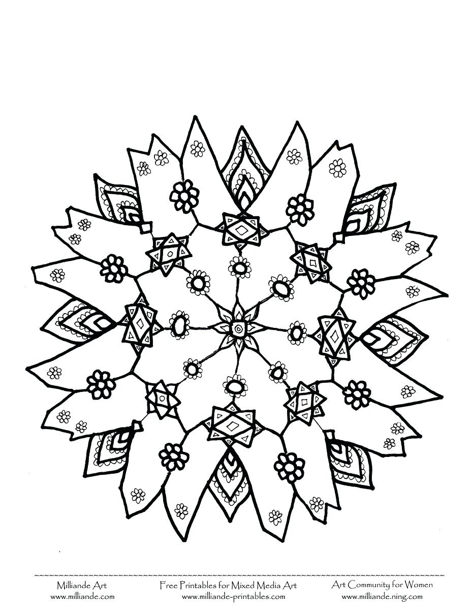 927x1200 Snowflake Coloring Pages For Adults