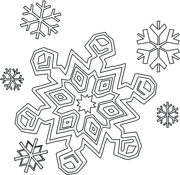 600x582 Snowflake Coloring Pages For Kindergarten Printable Snowflake