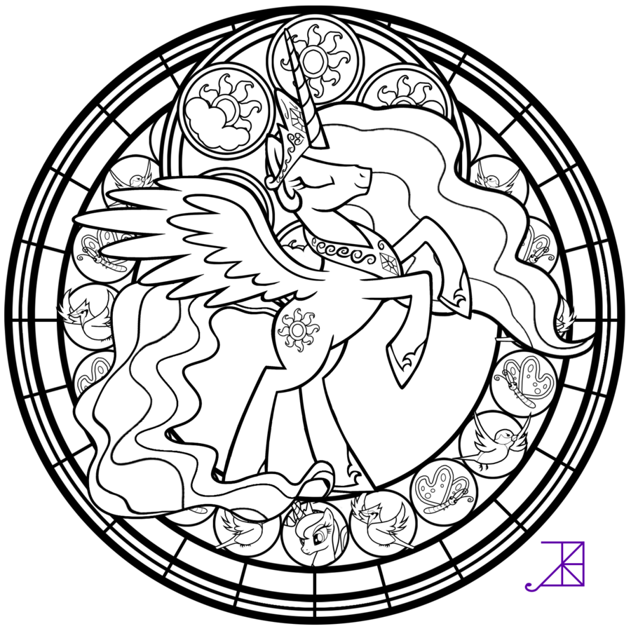 900x900 Stained Glass Coloring Pages