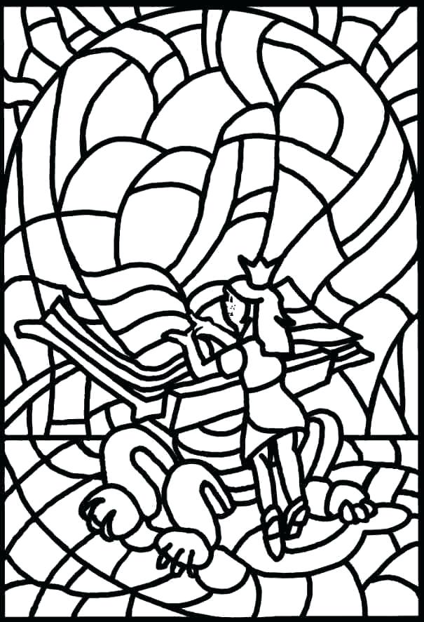 605x886 Stained Glass Window Coloring Pages Stained Glass Coloring Pages