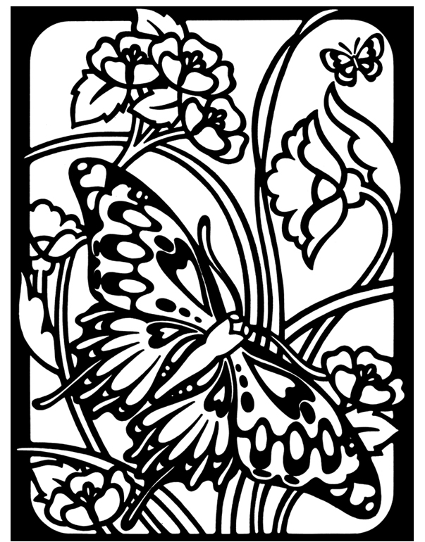 603x770 Free Printable Stained Glass Coloring Pages Butterfly 3